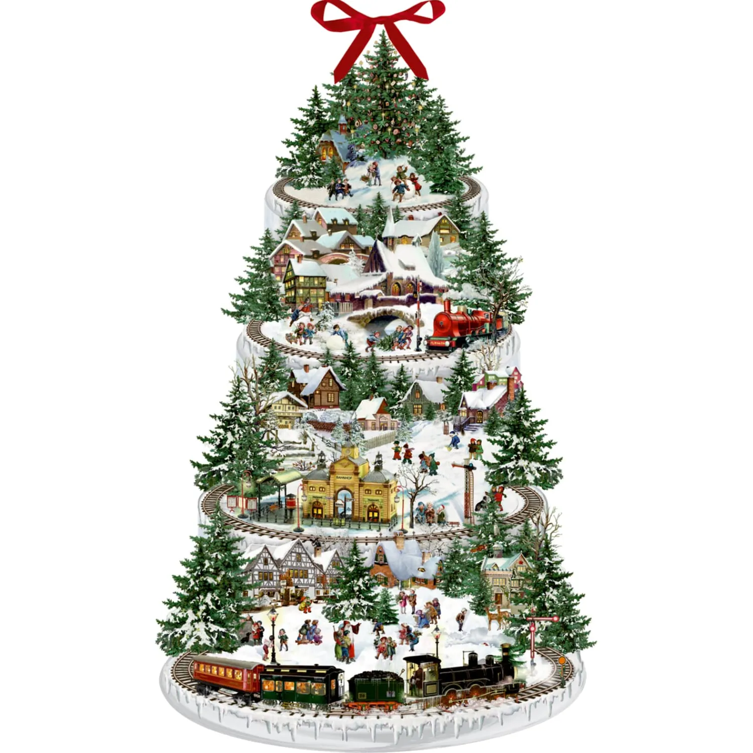 * Advent Decorations & Calendars|Advent Calendar "Railroad Fir Tree", Large