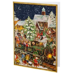 * Advent Decorations & Calendars|Advent Calendar-Postcard "Nostalgic Christmas Train"