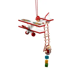* Wood Tree Decorations|Airplane With Santa