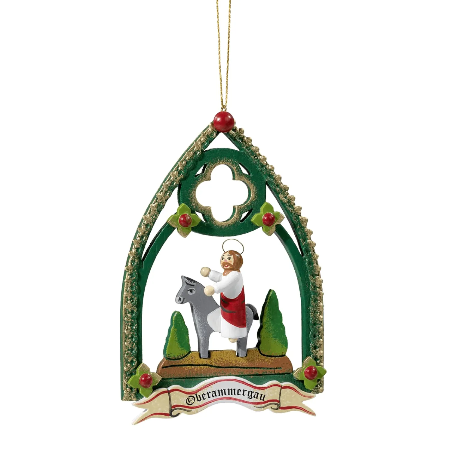 * Wood Tree Decorations|Arrival Of Jesus In Jerusalem, Oberammergau