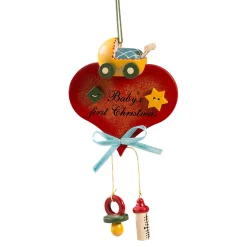 * Wood Tree Decorations|Baby's First Christmas (Pram)