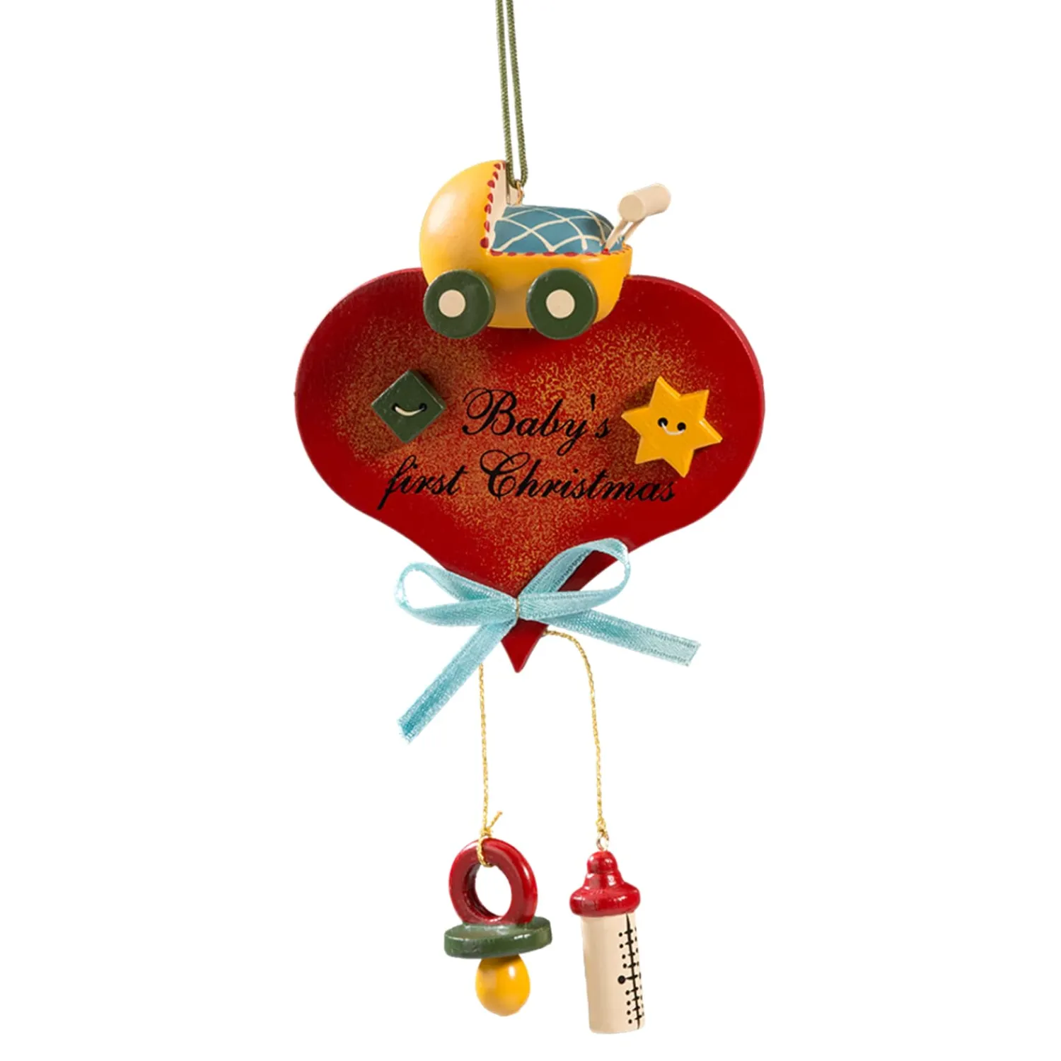 * Wood Tree Decorations|Baby's First Christmas (Pram)
