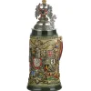 * Beer Steins|Beer Stein With Tin Eagle "City Arms", Brown, 0.75L
