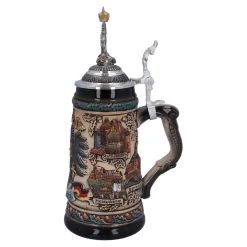 * Beer Steins|Beer Stein With Tin Eagle 