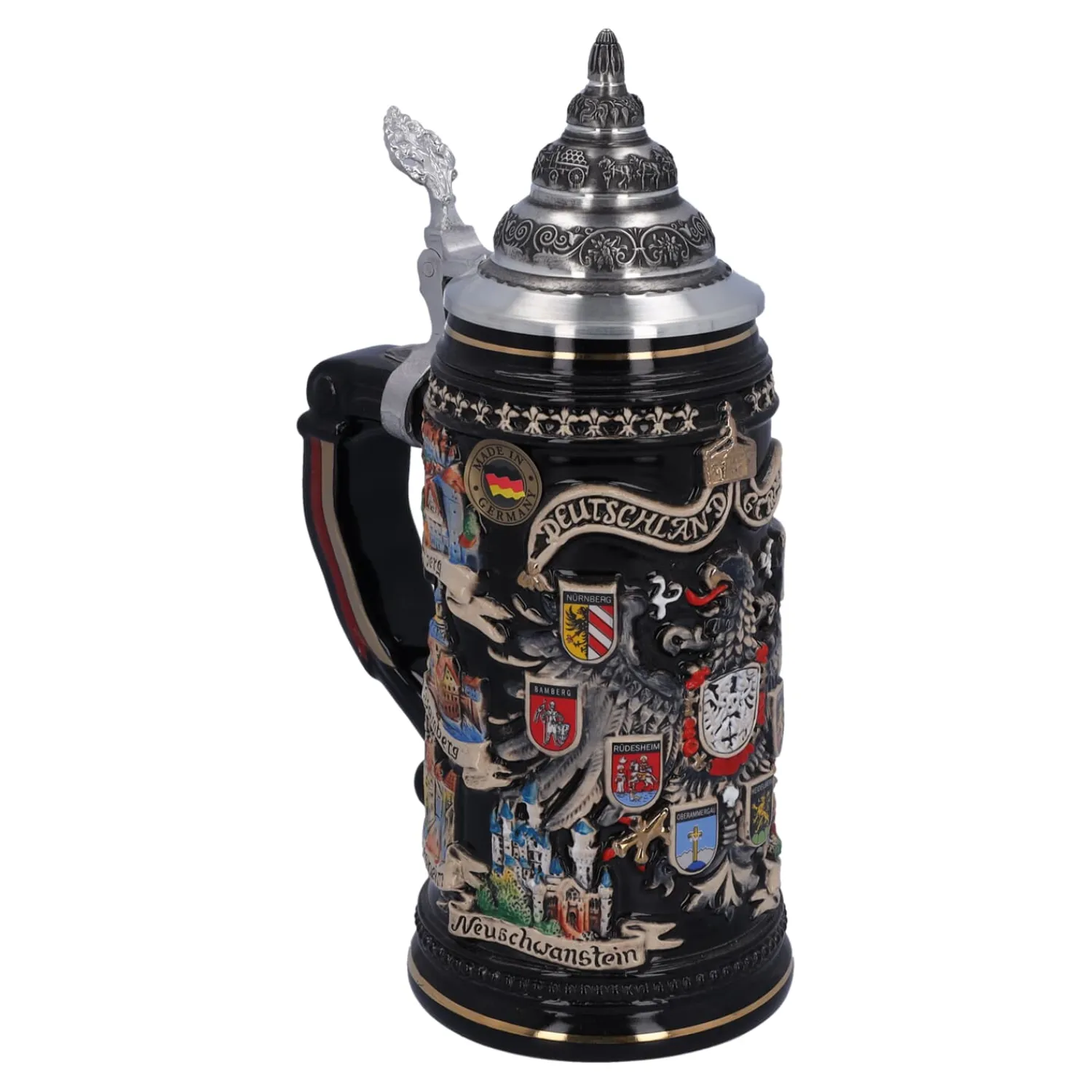 * Beer Steins|Beer Stein With Tin Lid "City Arms", Gold, 0.4L