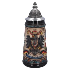* Beer Steins|Beer Stein With Tin Lid "Germany", Colored-Brown, 0.5L