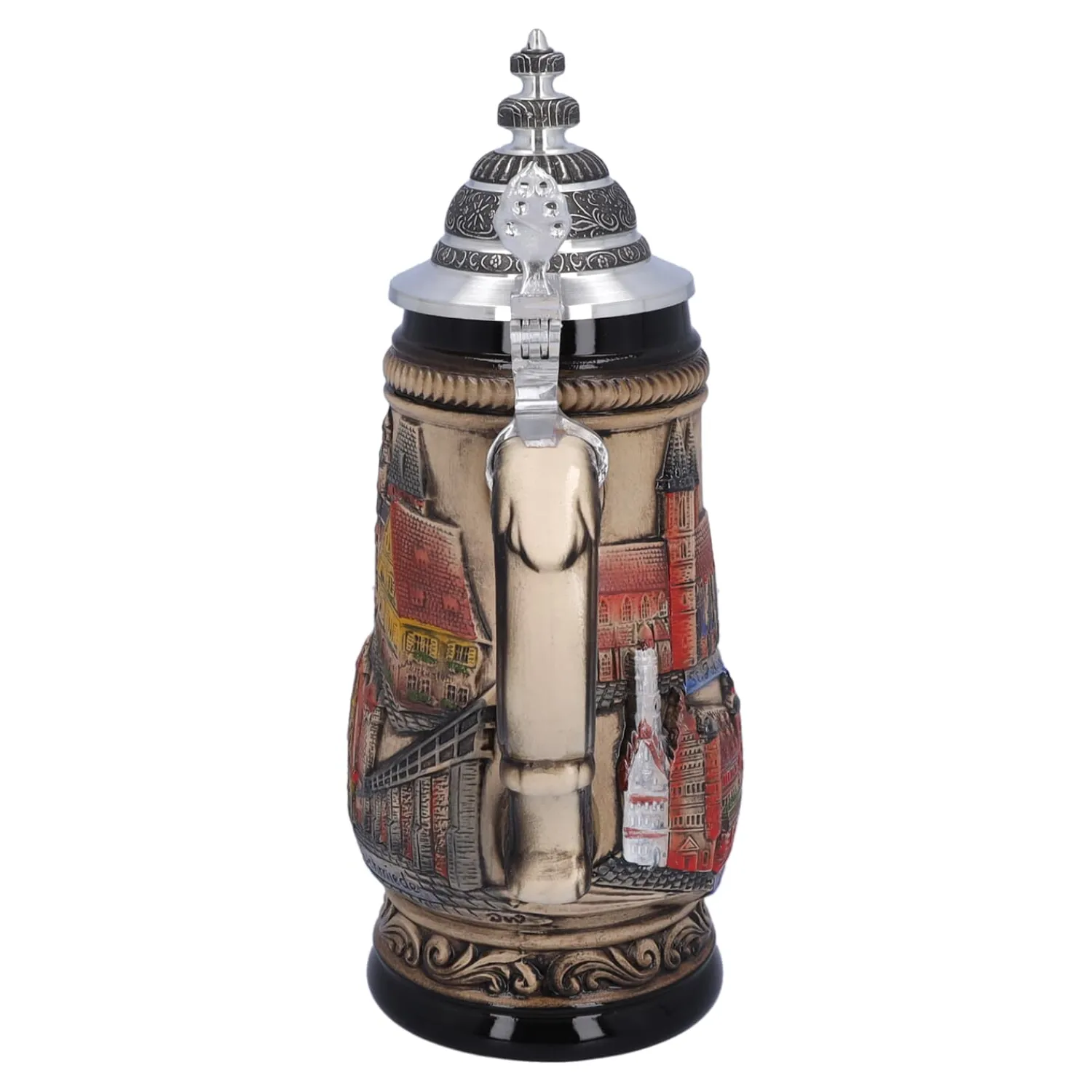 * Beer Steins|Beer Stein With Tin Lid "Rothenburg", Natural, 0.5L