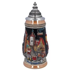 * Beer Steins|Beer Stein With Tin Lid "Rothenburg", Black, 0.25L