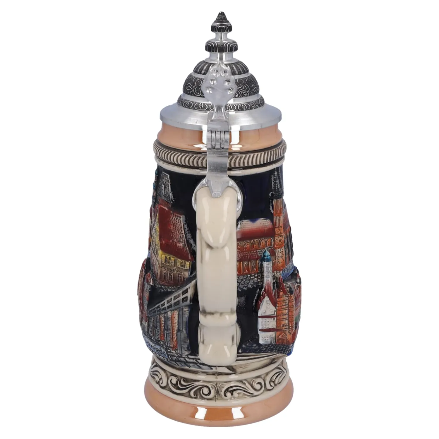 * Beer Steins|Beer Stein With Tin Lid "Rothenburg", Black, 0.25L