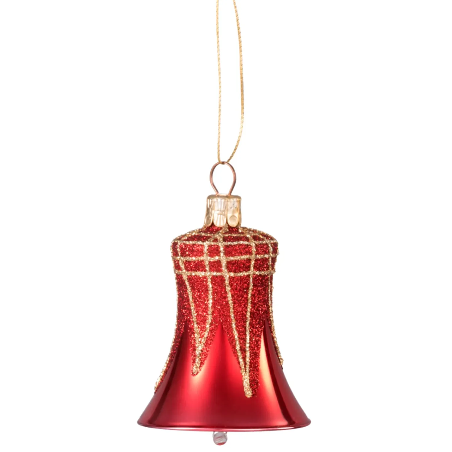 * Tree Baubles And Set Offers|Bell Red With Glitter Roof