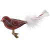 Poesie in Glas Glass Tree Decorations|Bird Burgundy-Silver