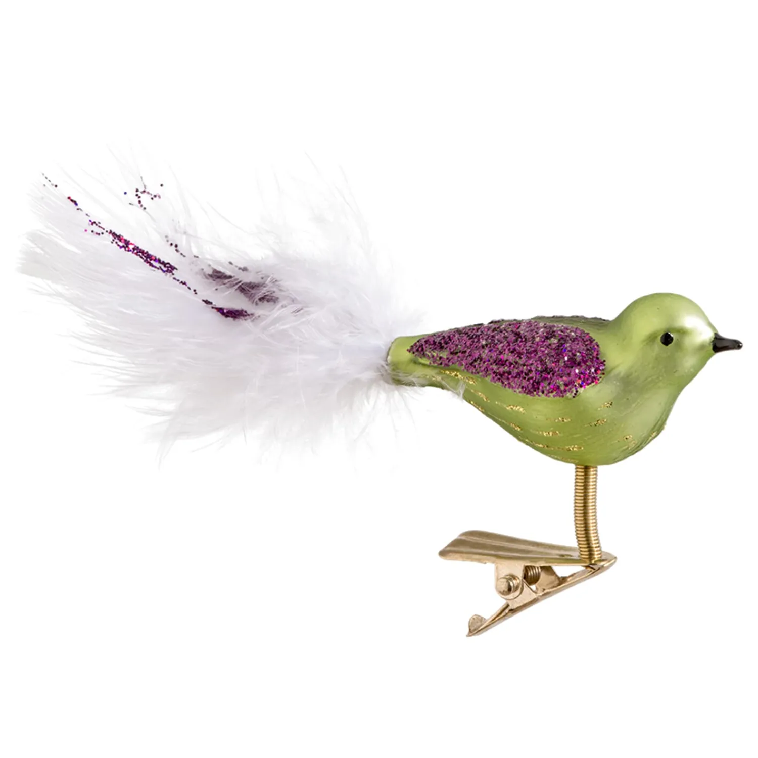 Poesie in Glas Glass Tree Decorations|Bird Green-Purple