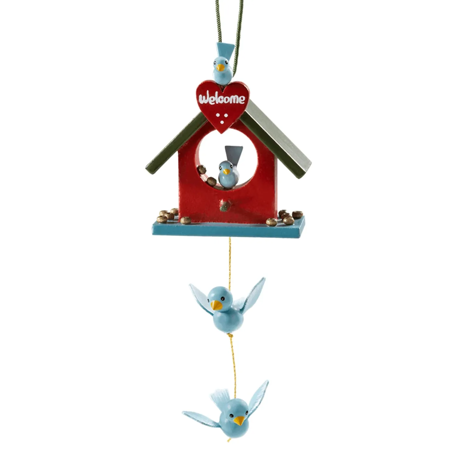 * Wood Tree Decorations|Birdhouse "Welcome"