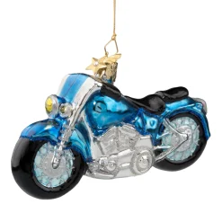 Poesie in Glas Glass Tree Decorations|Blue Motorbike