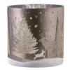 * Candle- & Tealight Holders|Candle Holder "Deer In The Forest" Taupe, 15Cm