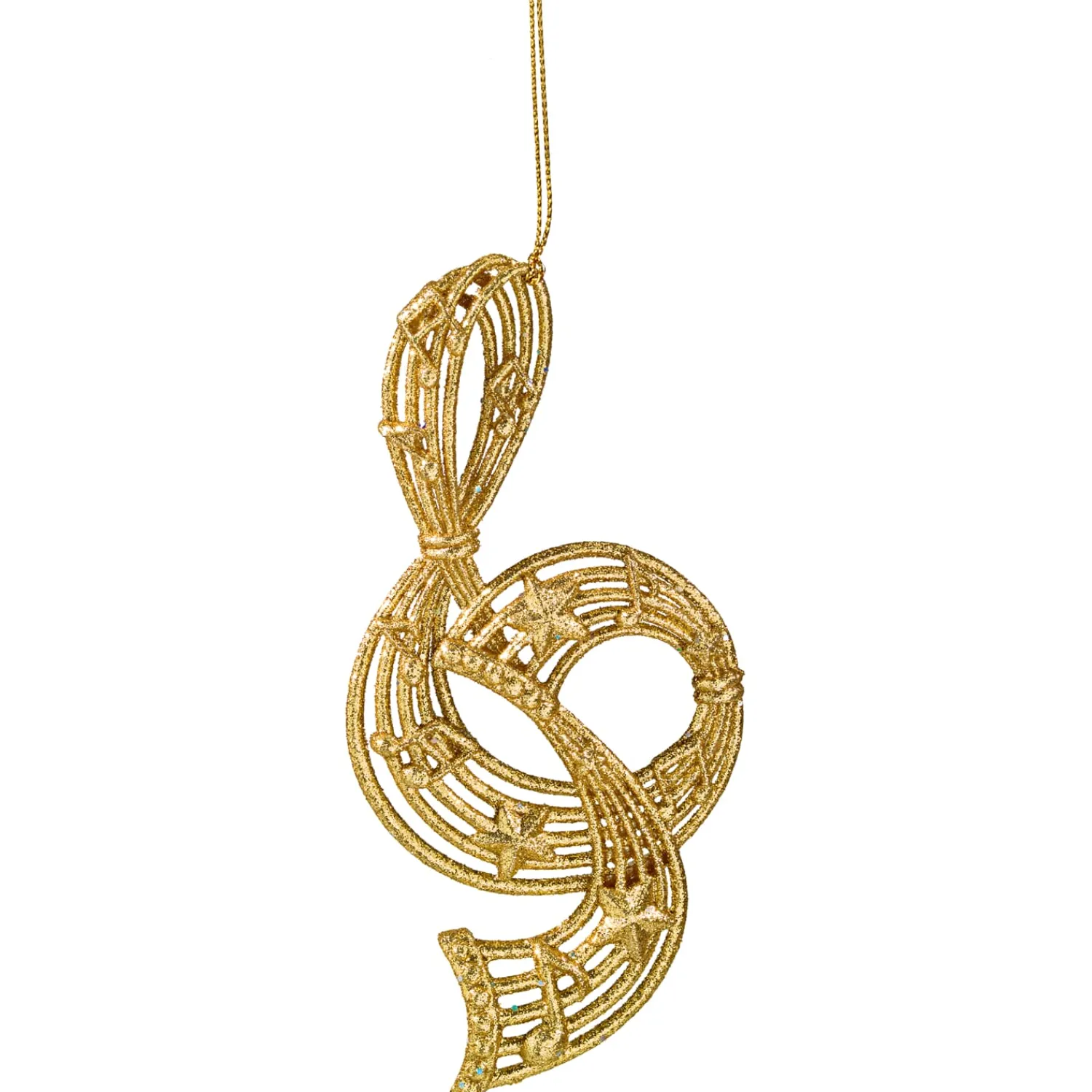 * Plastic Tree Decorations|Clef, Gold