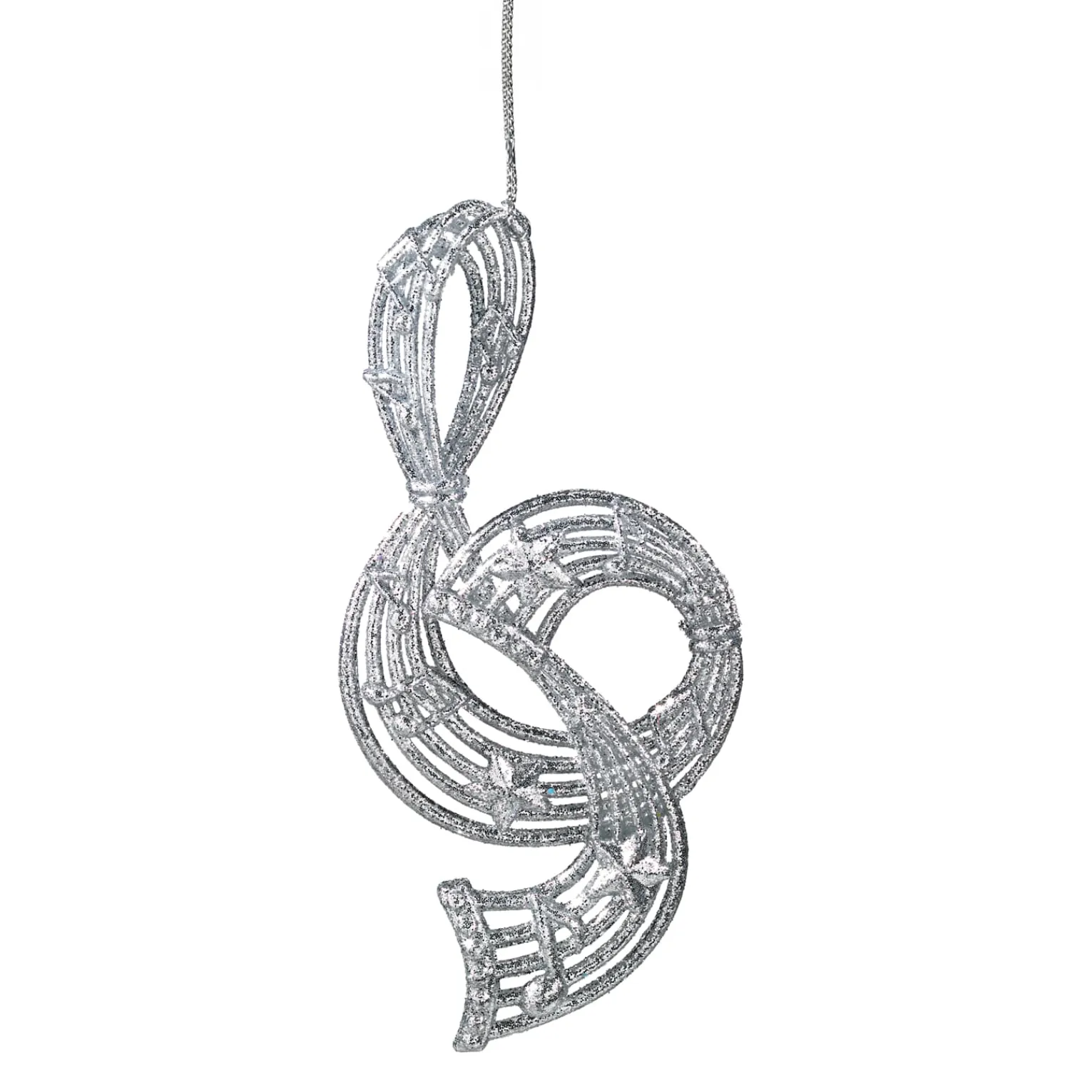 * Plastic Tree Decorations|Clef, Silver