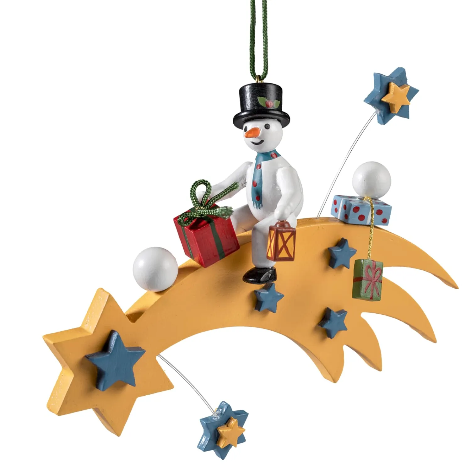 * Wood Tree Decorations|Comet With Snowman