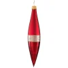 * Tree Baubles And Set Offers|Cone Dark Red Matt/Varnish With Glitter Ribbon