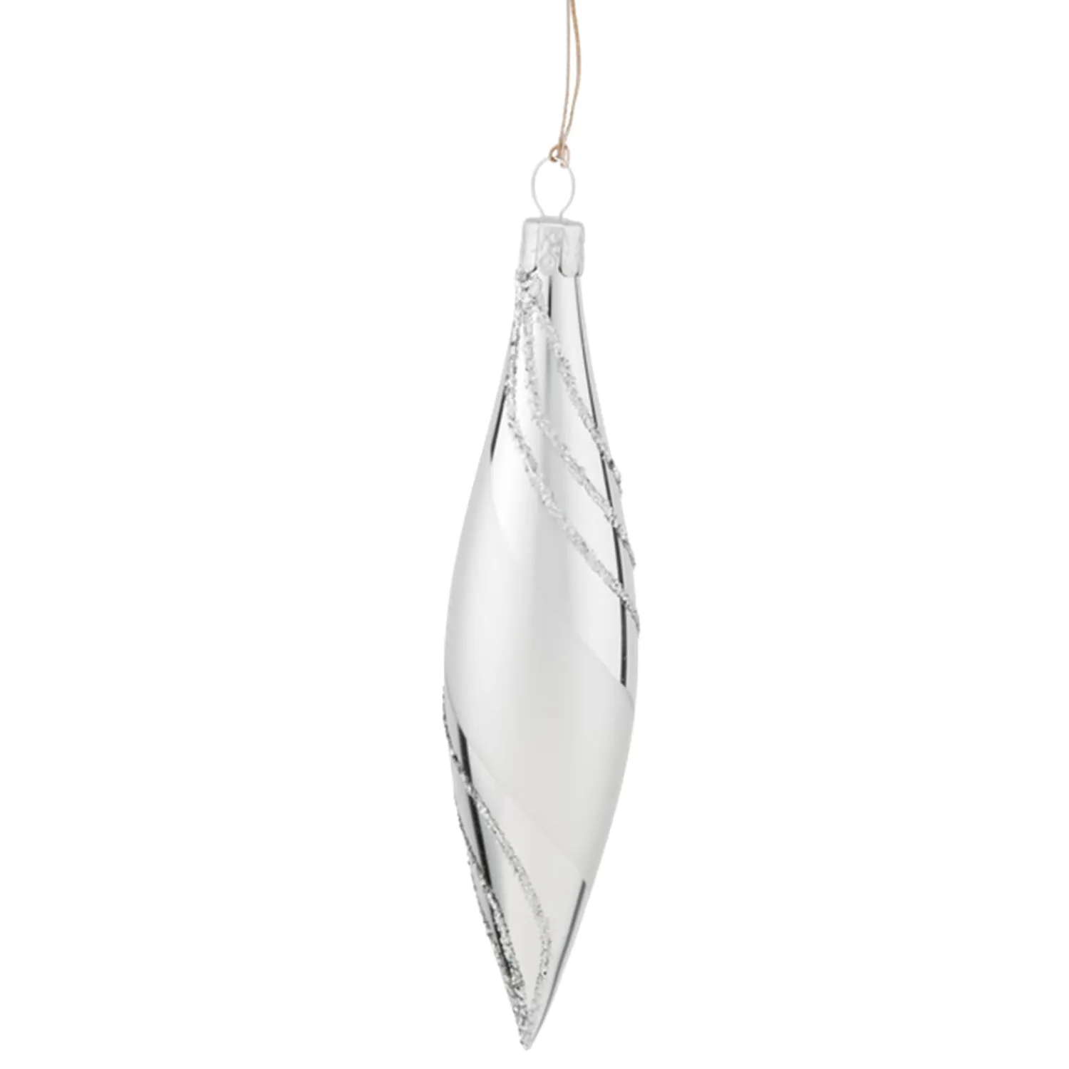 * Tree Baubles And Set Offers|Cone Silver With Glitter Decor