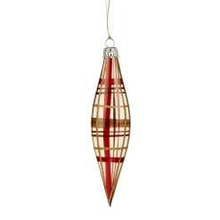 * Tree Baubles And Set Offers|Cone With Check Pattern White Matt
