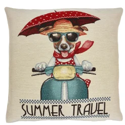 * Home Decorations|Cushion Cover "A Dog On A Summer Holiday"