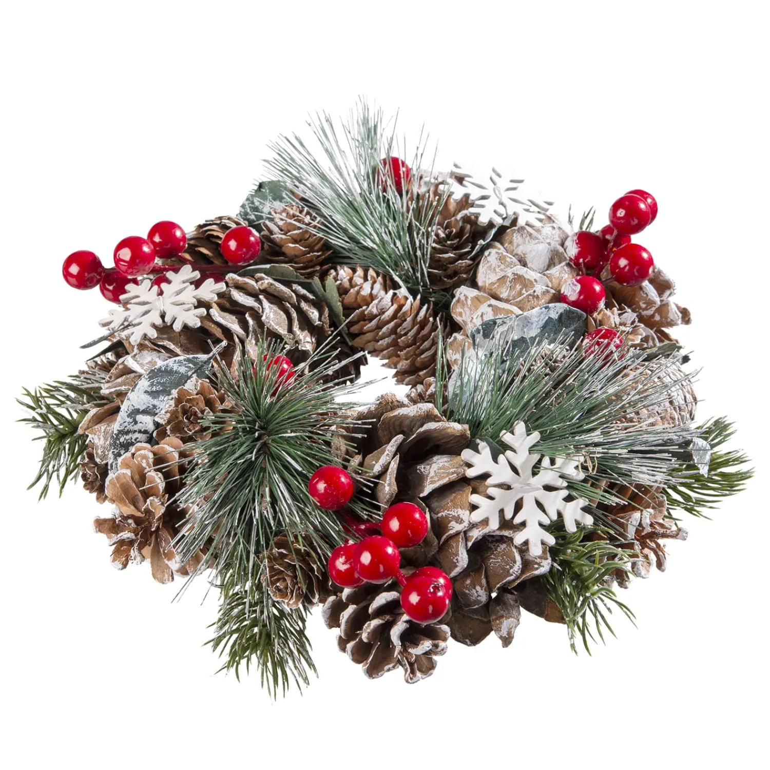 * Home Decorations|Door Or Table Wreath With Red Fruits And Pinecones