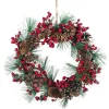* Home Decorations|Door-/Table Wreath With Red Berries And Pine Cones