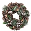 * Home Decorations|Door-/Table Wreath With White Baubles And Pine Cones
