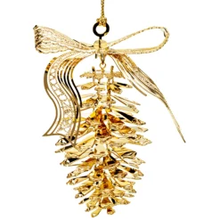 * Brass Tree Decorations|Fir Cone, Gold-Plated