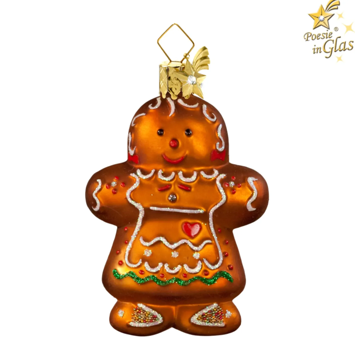 Poesie in Glas Glass Tree Decorations|Gingerbread Girl