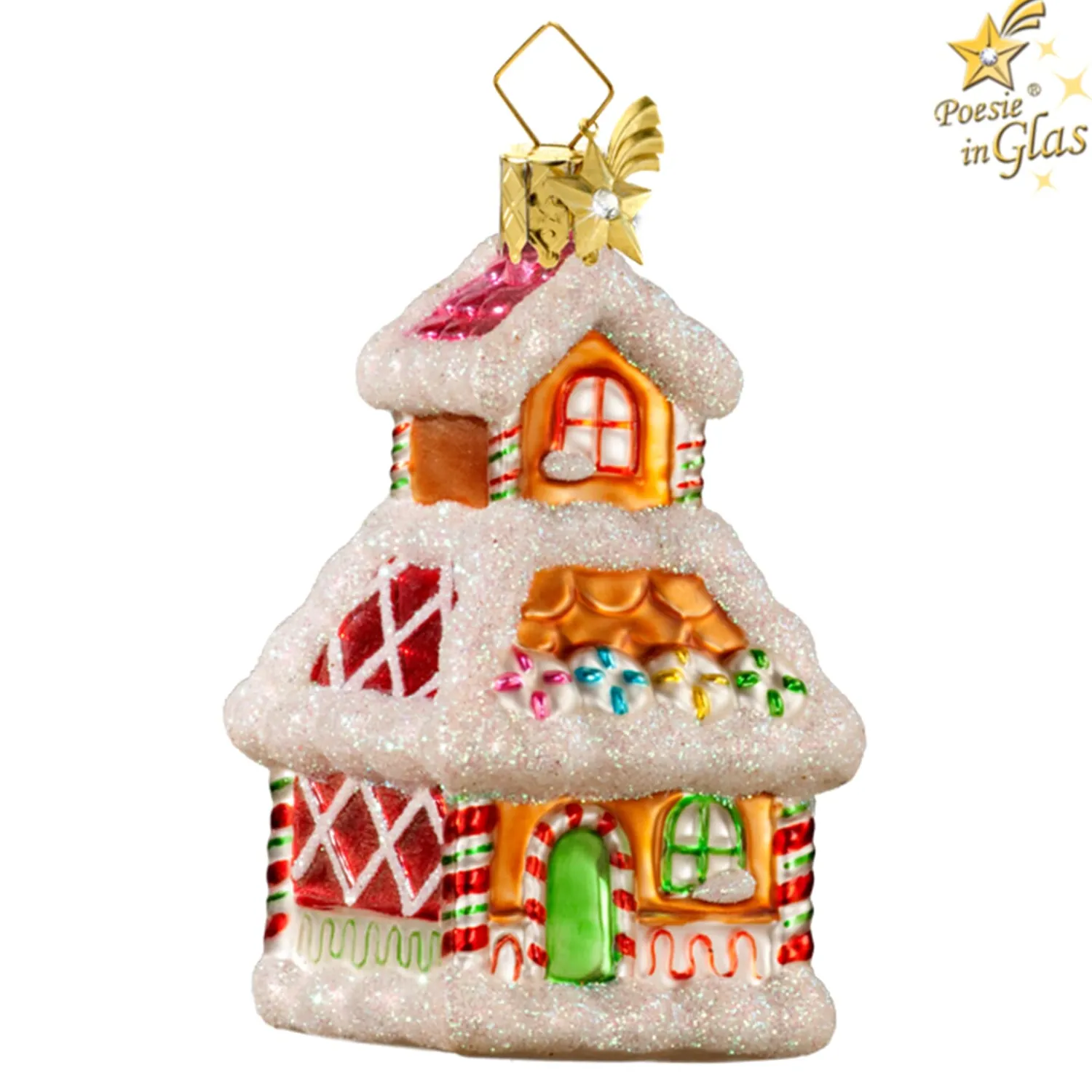 Poesie in Glas Glass Tree Decorations|Gingerbread House