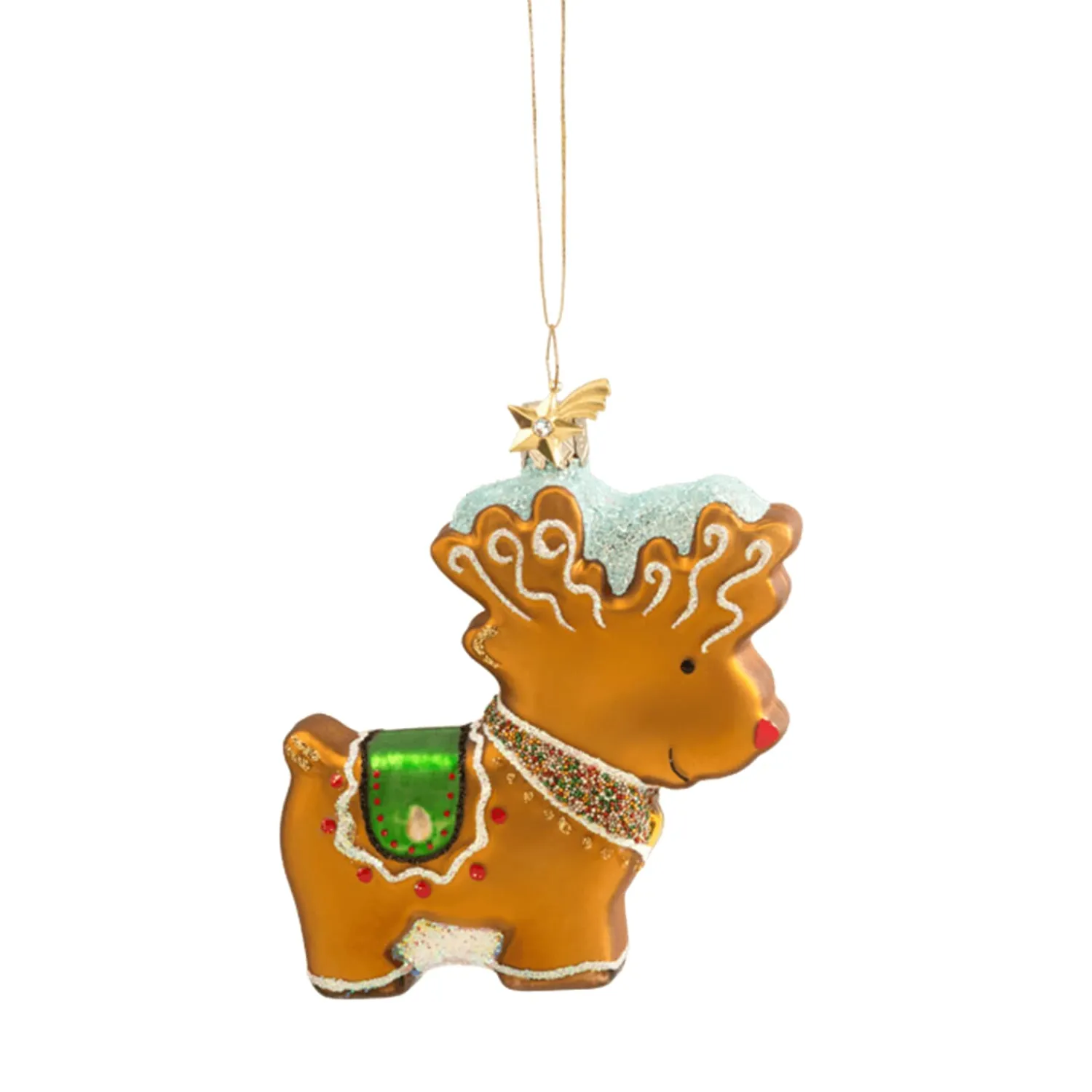 Poesie in Glas Glass Tree Decorations|Gingerbread Reindeer