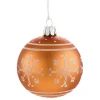 * Tree Baubles And Set Offers|Glas Bauble Orange With White Pattern, 7 Cm