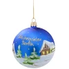 * Germany Souvenirs|Glass Bauble Blue "Weihnachten Berlin", 10 Cm