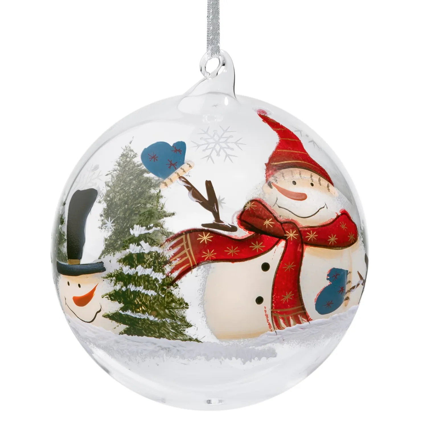 * Tree Baubles And Set Offers|Glass Bauble Clear Winter Time, 12 Cm