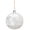 * Tree Baubles And Set Offers|Glass Bauble Clear With White Trees, 8 Cm