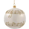 * Tree Baubles And Set Offers|Glass Bauble Cream Colored With Musical Notes, 10 Cm