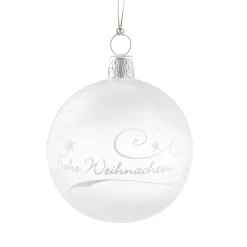 * Tree Baubles And Set Offers|Glass Bauble "Frohe Weihnachten", 6 Cm