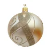 * Tree Baubles And Set Offers|Glass Bauble Gold With Golden Decor, 10 Cm