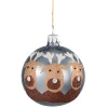 * Tree Baubles And Set Offers|Glass Bauble Grey With Moose, 7 Cm