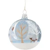 * Tree Baubles And Set Offers|Glass Bauble Light Blue "Winter Forest", 7 Cm
