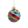 Poesie in Glas Tree Baubles And Set Offers|Glass Bauble Multicolored With Spiral Decor, 6 Cm