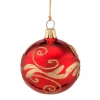 * Tree Baubles And Set Offers|Glass Bauble Red With Goldglitter, 6 Cm