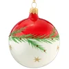 * Tree Baubles And Set Offers|Glass Bauble Red-White With Twig And Stars, 8 Cm