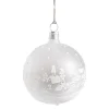 * Tree Baubles And Set Offers|Glass Bauble White Matt "Christmas Village", 7 Cm