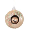 * Tree Baubles And Set Offers|Glass Bauble With A Bird Peeking Out, 8 Cm