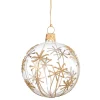 * Tree Baubles And Set Offers|Glass Bauble With Golden Stars, 7 Cm