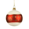 * Tree Baubles And Set Offers|Glass Bauble With Snowflakes, 8Cm