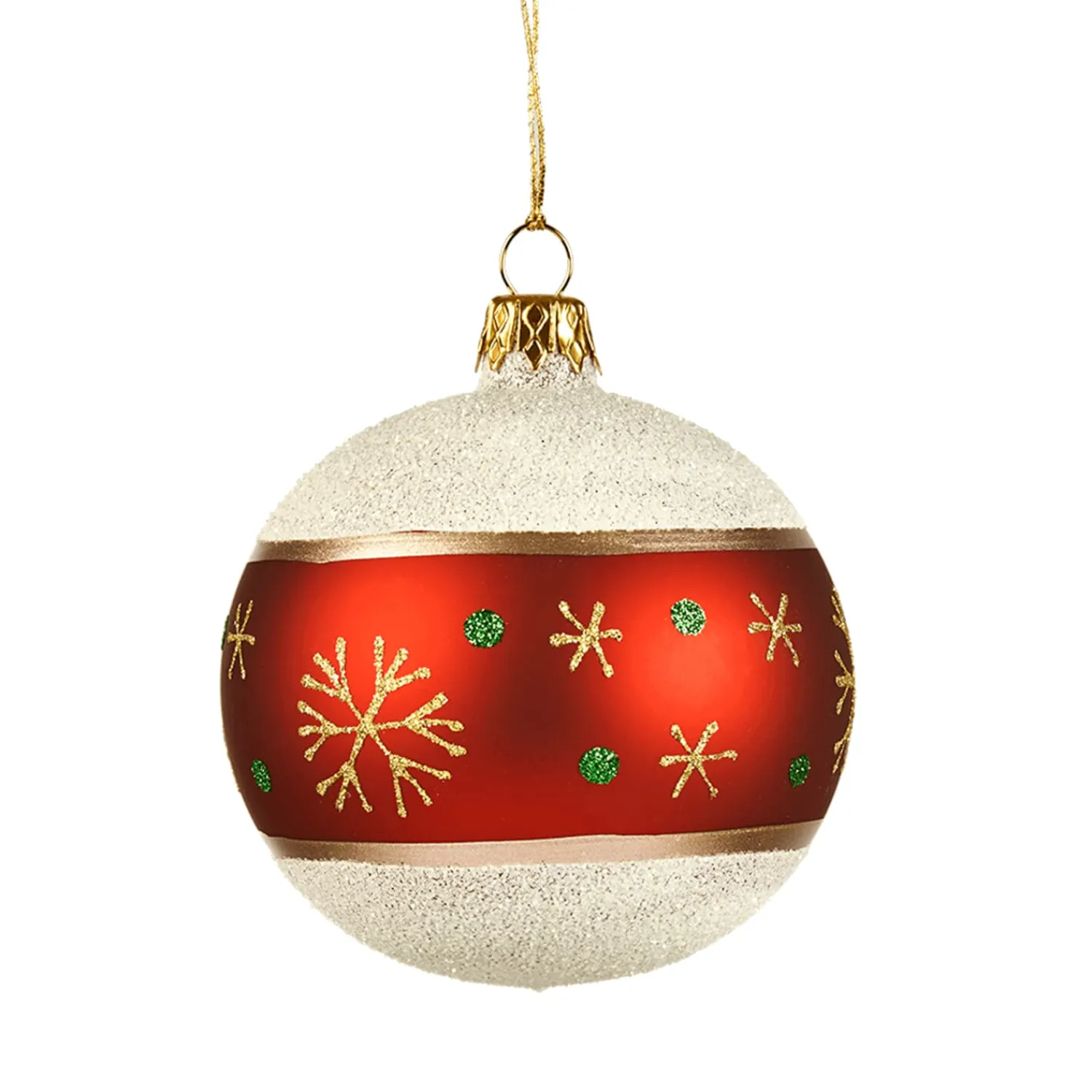 * Tree Baubles And Set Offers|Glass Bauble With Snowflakes, 8Cm